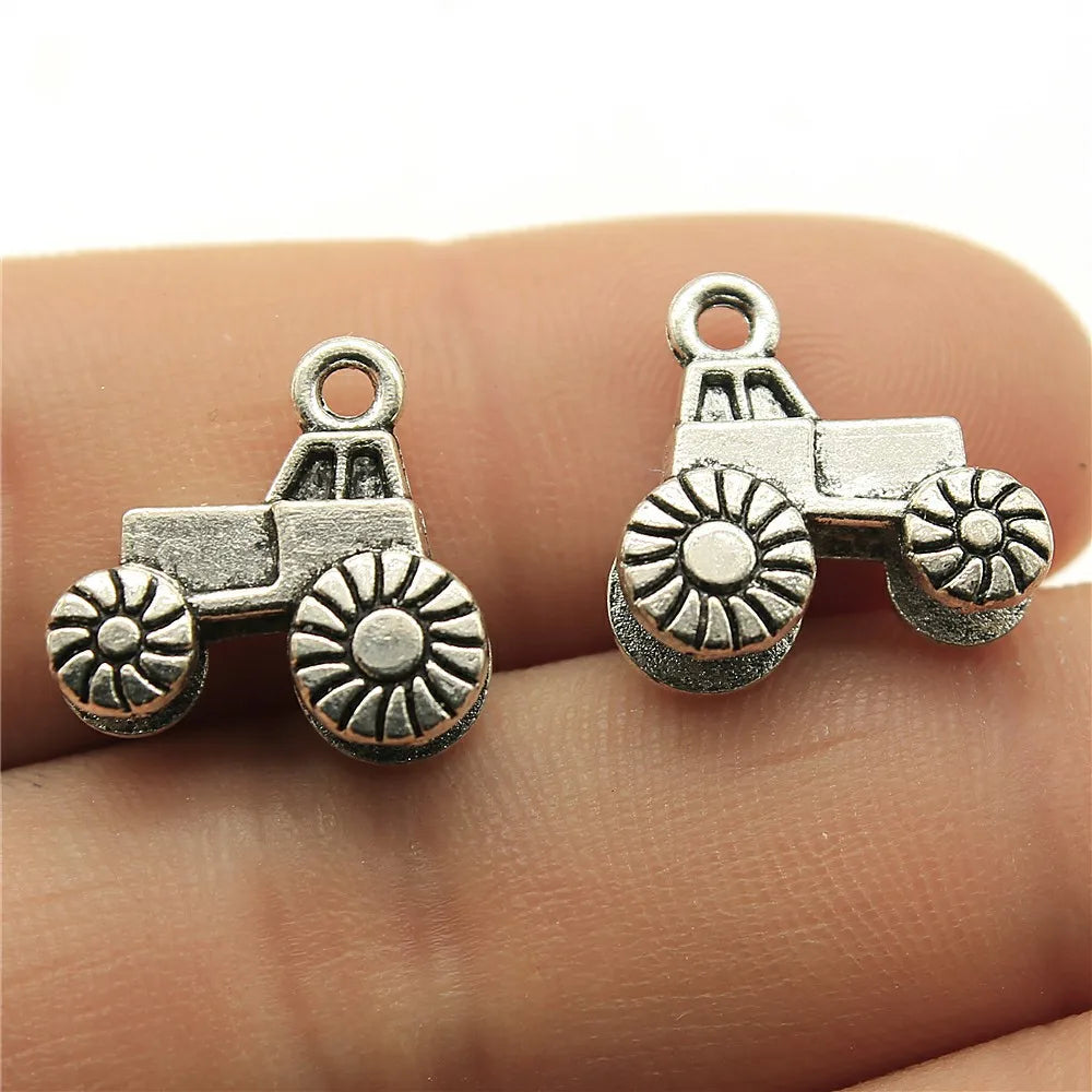 16x15mm 2g Antique Silver Zinc Alloy Truck Charm Pendant for DIY Bracelet Necklace Making