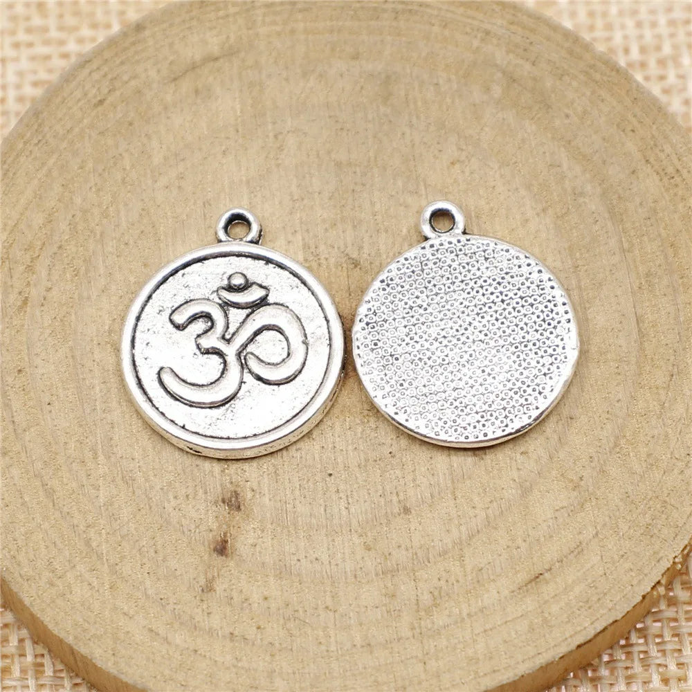18mm 2.3g Multicolor Zinc Alloy OM Charm Pendant for DIY Necklace Bracelet Jewelry Making