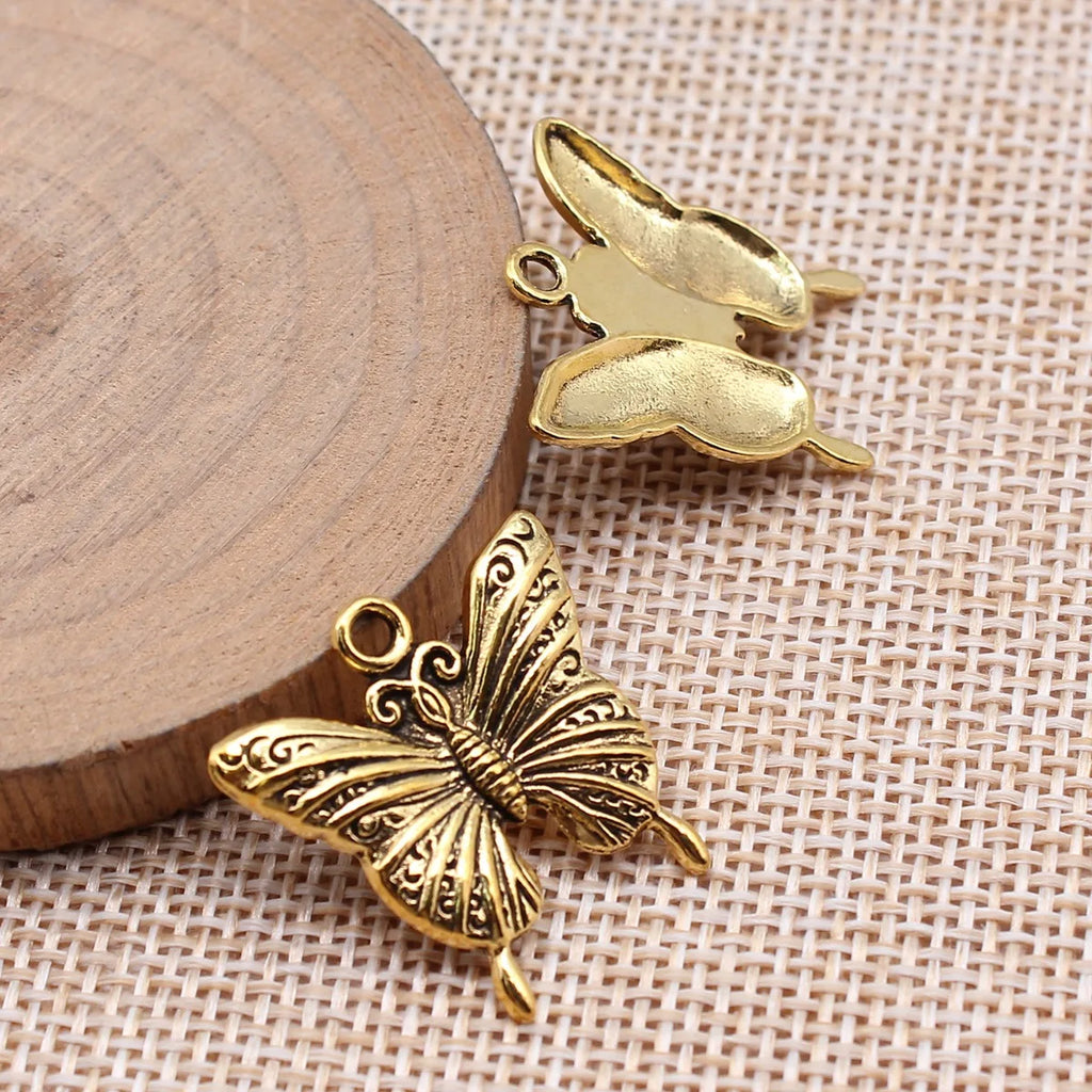 23x23mm 1.9g Multicolor Zinc Alloy Butterfly Charm Pendant for DIY Garment Jewelry Making