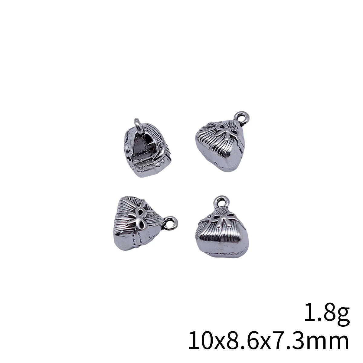 10x8.6x7.3mm 1.8g Antique Silver Zinc Alloy Rice Dumpling Charm Pendant for DIY Festival Jewelry Making