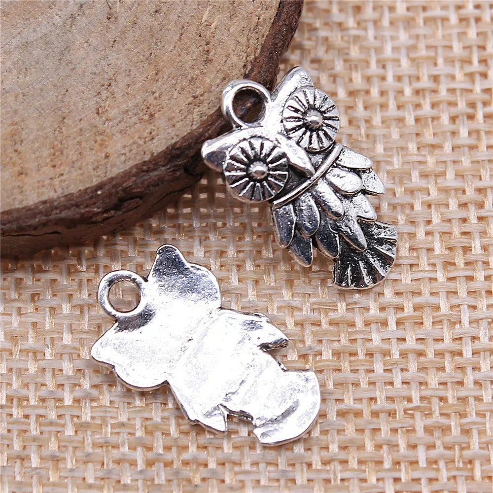 20x11mm 1g Multicolor Zinc Alloy Owl Cat Charm Pendant for DIY Earring Necklace Bracelet Jewelry Making