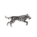 Vintage Running Wolf Brooch Antique Gold Alloy Animal Lapel Pin For Suit Jacket Accessory Gift