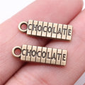20x6mm 1.21g Zinc Alloy English Letter Chocolate Charm Pendant for DIY Necklace Bracelet Jewelry Making