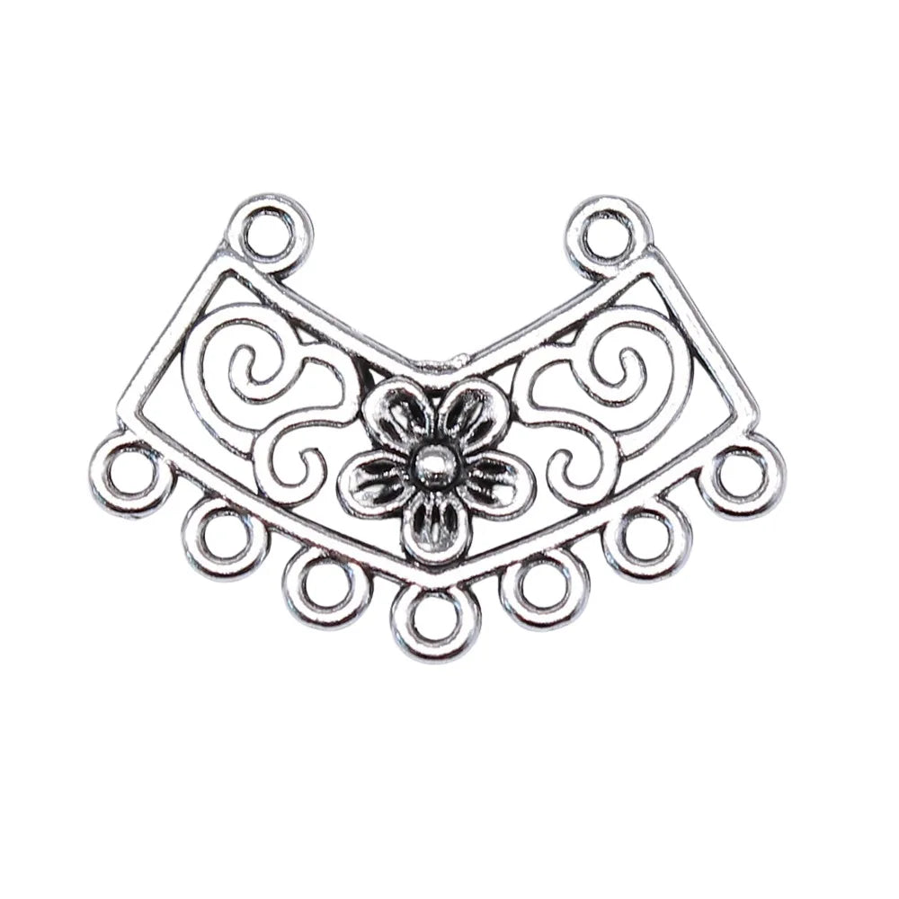 26x18mm 1.3g Multi Color Zinc Alloy Flower Earring Connector Charms for DIY Handmade Jewelry Making