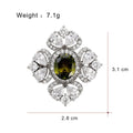 Elegant Camellia Flower Copper Brooch With Zircon Crystals, Luxury Women's Lapel Pin Suit Accessory Gift