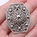 41x32mm 5g Antique Silver Zinc Alloy Four Hole Body Chain Connector Charm for Body Waist Chain