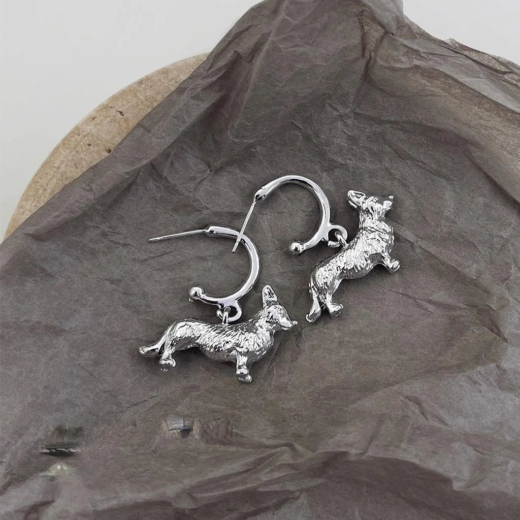 2025 New Copper Dog Zodiac Drop Earrings For Women, Unique Sweet Cool Animal Jewelry