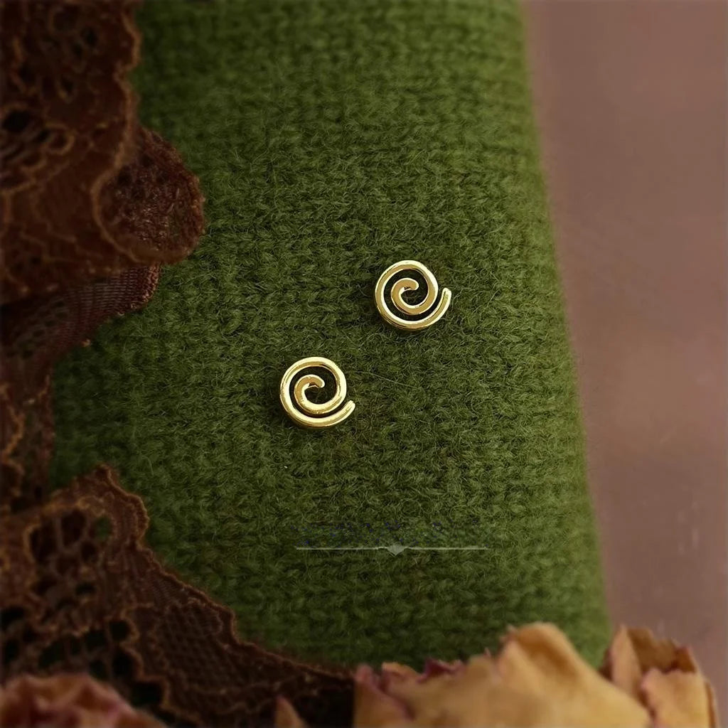 Mini Lollipop Symbol Stud Earrings Eco-Friendly Copper Geometric Circle Line Old Money Style