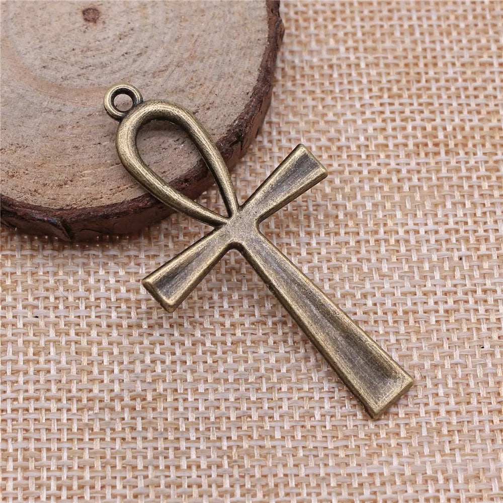 52x28mm 4.5g Zinc Alloy Cross Charm Pendant for DIY Necklace Bracelet Jewelry Making