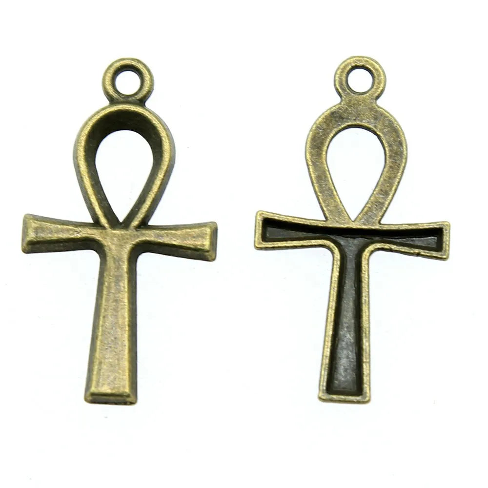 26x14mm 0.9g Multicolor Zinc Alloy Cross Charm Pendant for DIY Jewelry Making