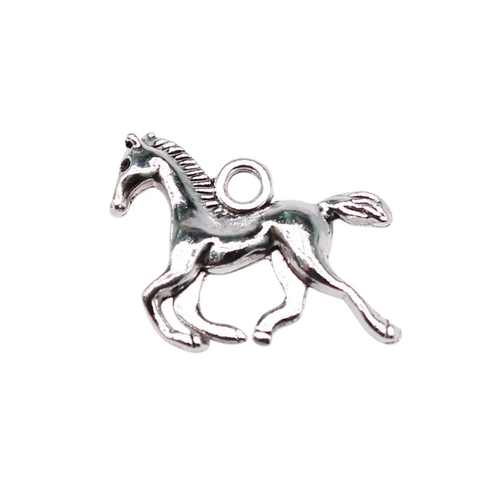 18x13mm 1.3g Multicolor Zinc Alloy Running Horse charm pendant for necklace bracelet DIY jewelry making