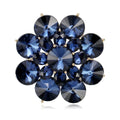 Luxury Blue Rhinestone Sunflower Zinc Alloy Brooch, Elegant Floral Lapel Pin Corsage Suit Accessory Gift