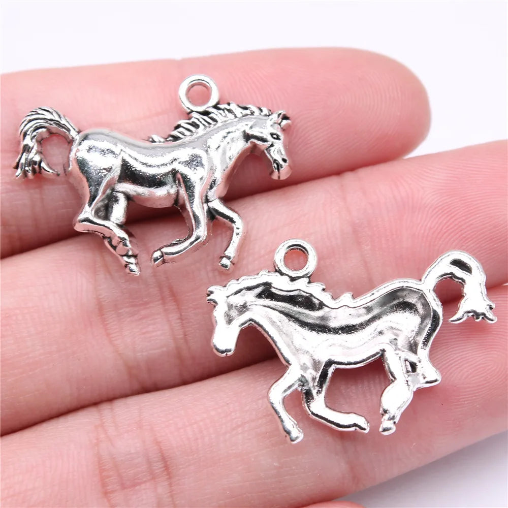 30x22mm 3.5g Multicolor zinc alloy Horse charm pendant for necklace bracelet DIY jewelry making