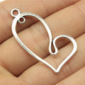 41x20mm 1.7g Antique Silver Zinc Alloy Long Heart Charm Pendant for DIY Necklace Bracelet Making