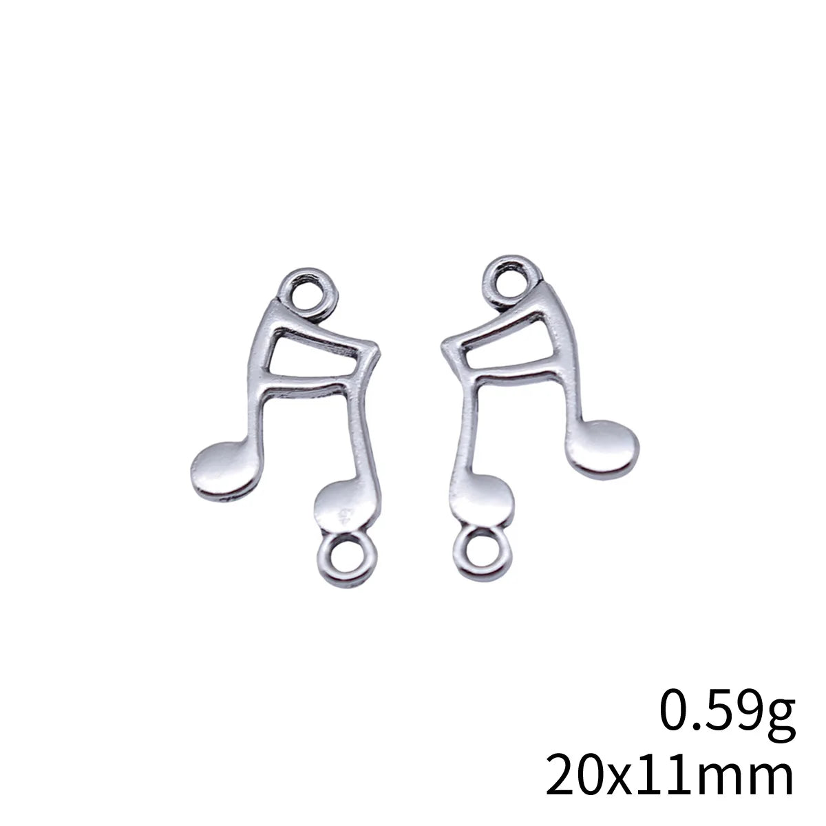 20x11mm 0.59g Antique Silver Zinc Alloy Music Note Connector Charm for DIY Bracelet Earrings Jewelry