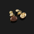 Elegant Gold Alloy Spiral Disk Coffee Enamel Bean Stud & Clip On No Piercing Drop Earrings