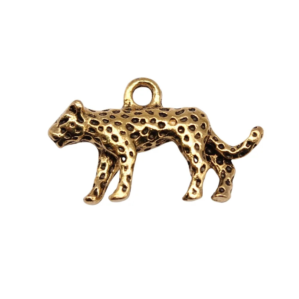 24x15mm 2.5g Zinc Alloy Leopard Charm Pendant for DIY Necklace Bracelet Jewelry Making
