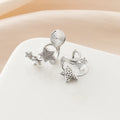 Elegant Star Zircon Pearl Spiral Alloy Stud & Clip On No Piercing Versatile Fashion Women's Earrings