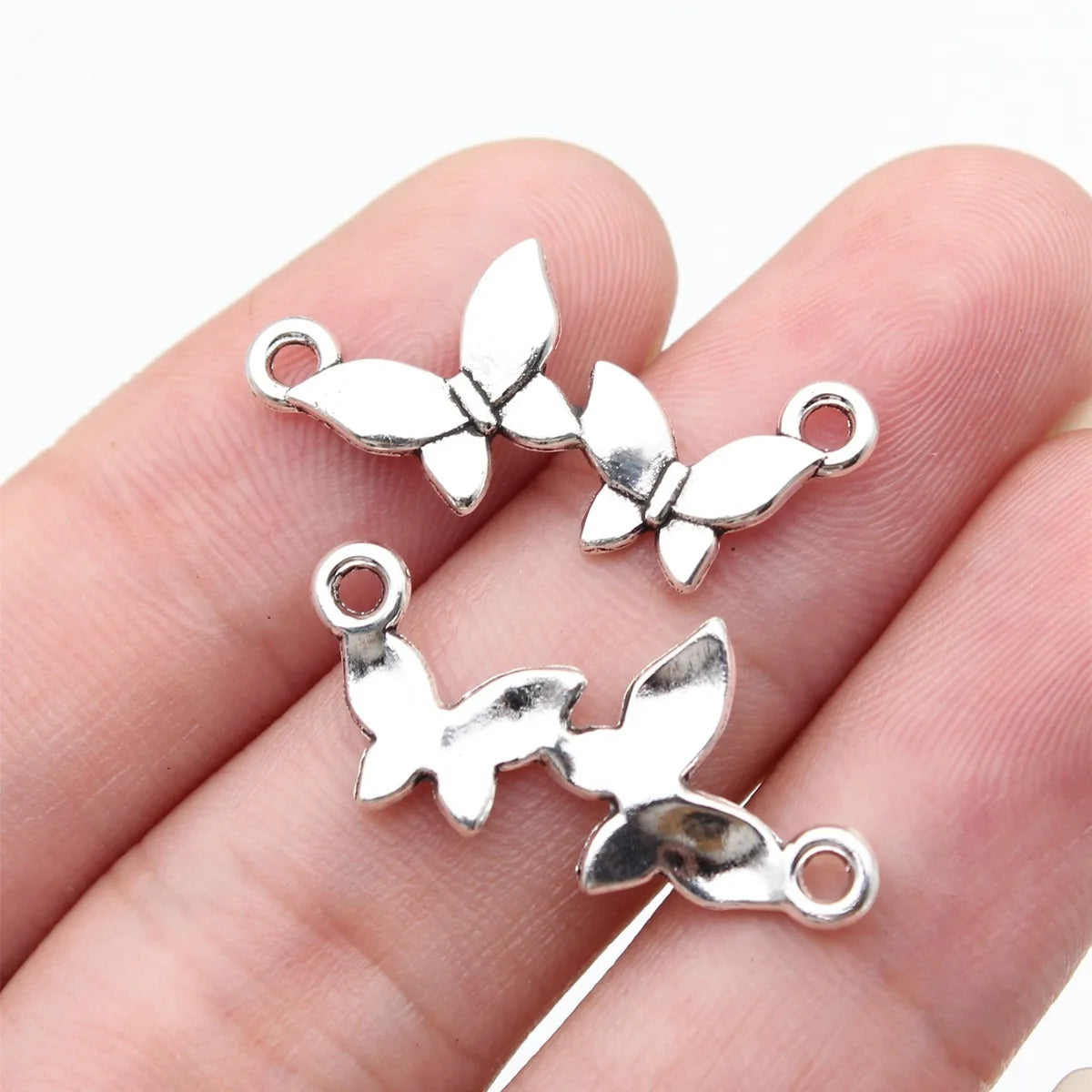 27x12mm 0.97g Antique Silver Zinc Alloy Butterfly Connector Charm for DIY Bracelet Earring Jewelry Making