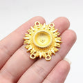 35x33mm 4.7g Multicolor Zinc Alloy 4-Hole Connector Charm for Body Chain Waist Chain Headpiece DIY