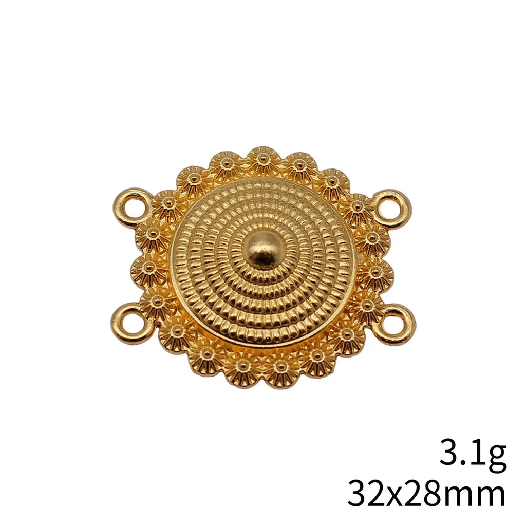 32x28mm 3.1g Multicolor Zinc Alloy Four-Hole Connector Charm for Body Chain Forehead Chain Making