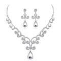 Elegant Bridal Crystal Rhinestone Alloy Necklace And Earrings Jewelry Set, Luxury Wedding Party Banquet Gift Jewelry