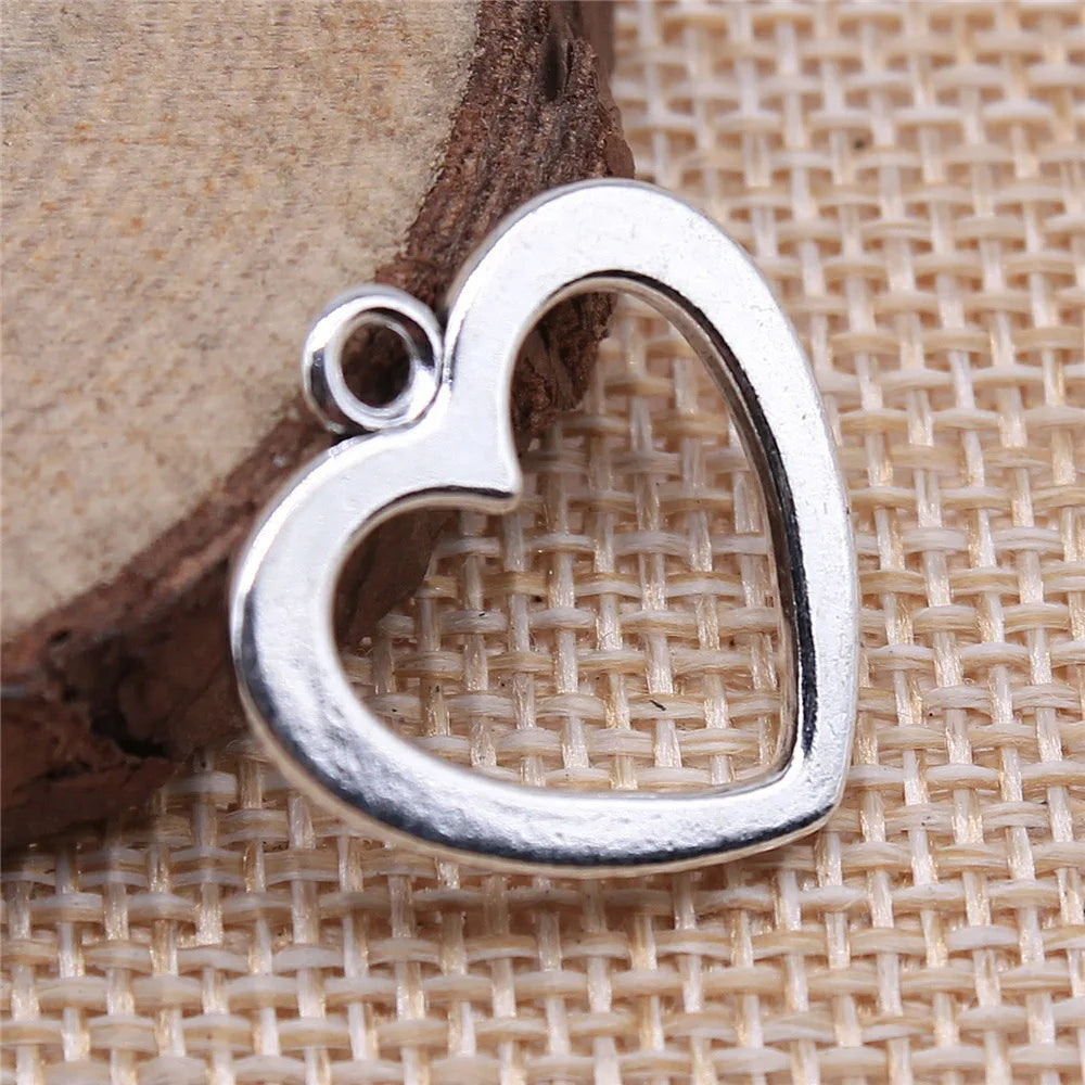 20x20mm 1.8g Multicolor Zinc Alloy Heart Charm Pendant for DIY Bracelet Necklace Jewelry Making