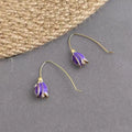 Sweet Forest Style Enamel Tulip Flower Drop Earrings For Women Handmade Eco Copper Jewelry