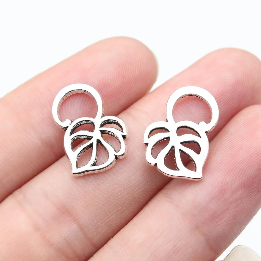 17x13mm 0.78g Multicolor Zinc Alloy Leaf Charm Pendant for DIY Necklace Bracelet Making