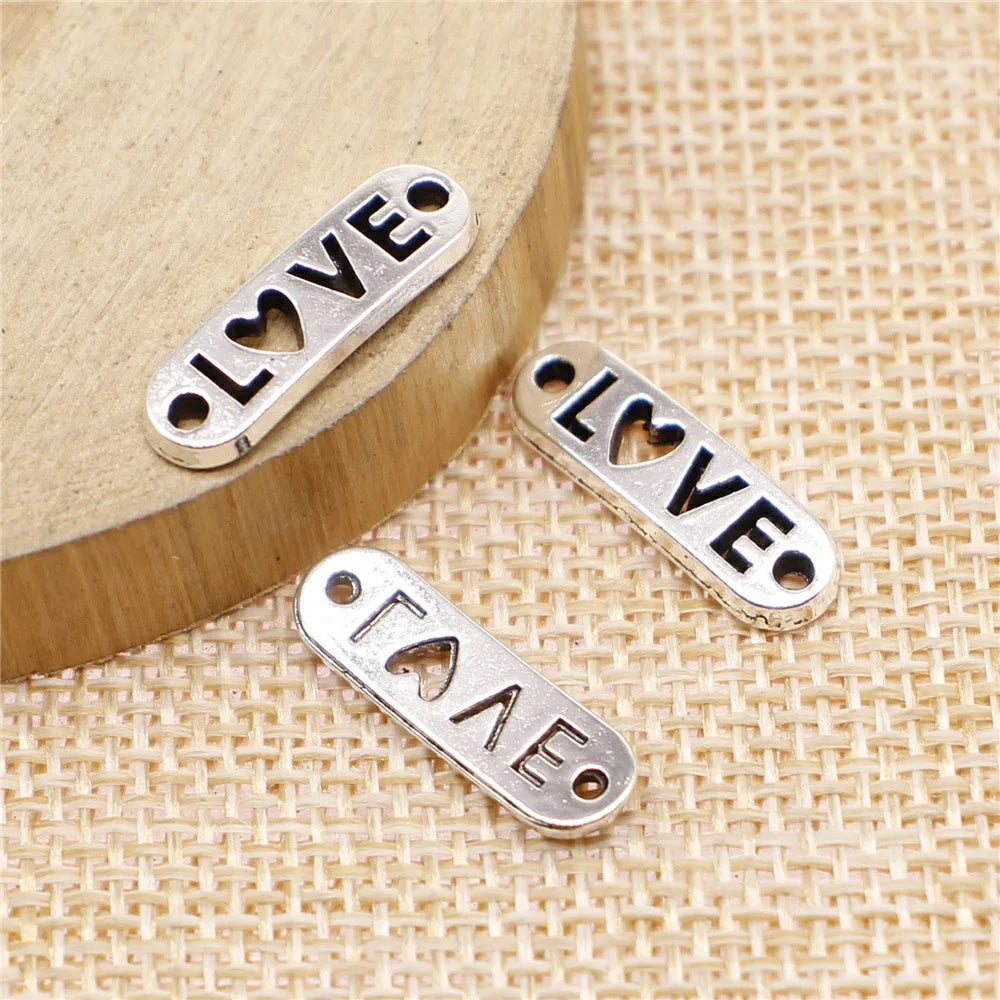 20x6mm 1g Multicolor Zinc Alloy LOVE Letter Connector Charm for Bracelet Necklace Jewelry Making