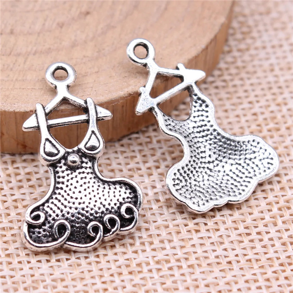 11x17mm 1.9g Multicolor Zinc Alloy Evening Dress Charm Pendant for Bracelet Necklace DIY Jewelry