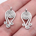 27x12mm 1.1g Antique Silver Zinc Alloy Spiral Swirl Charm Pendant for DIY Necklace Earring Making