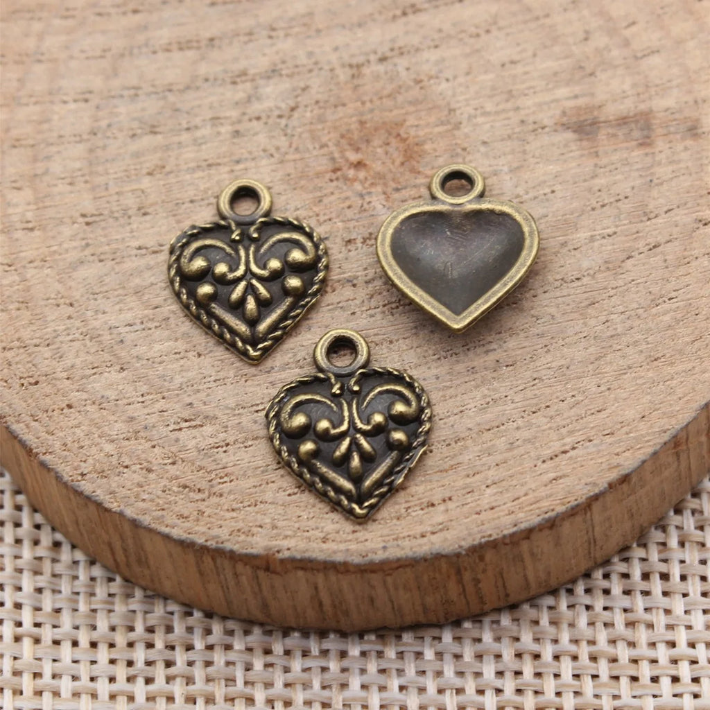 15x11mm 0.62g Multicolor Zinc Alloy Heart Charm Pendant for DIY Necklace Bracelet Making