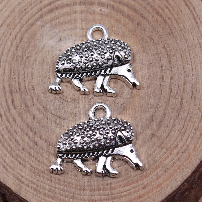 15x17mm 1.1g Antique Silver Zinc Alloy Hedgehog Charm Pendant for DIY Necklace Bracelet Jewelry Making