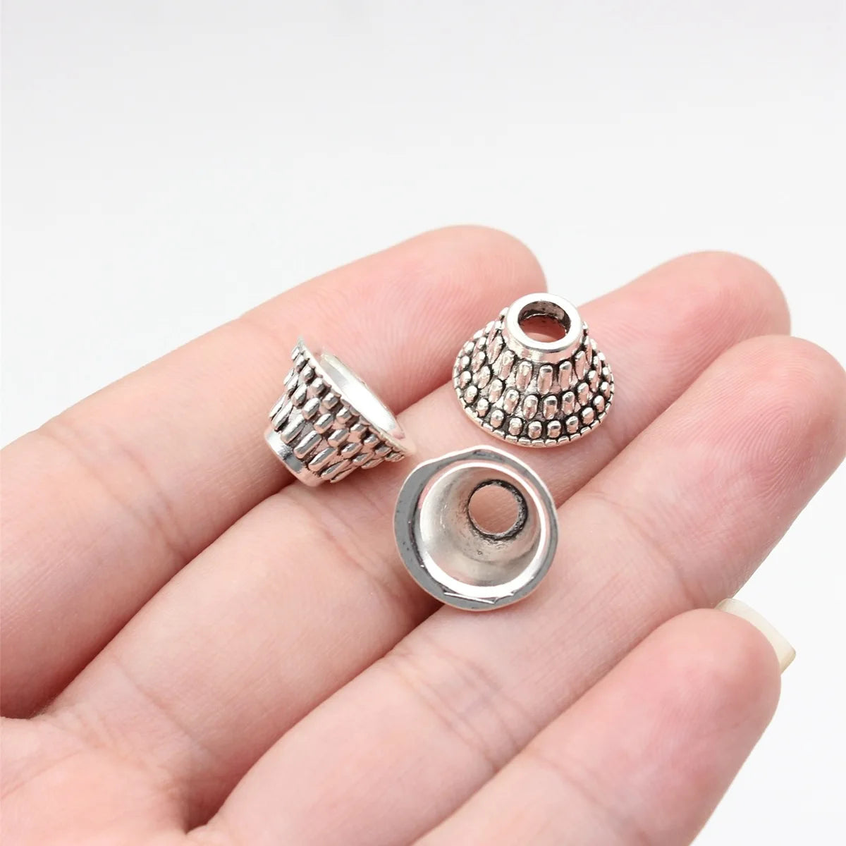 14x14x8.5mm 2g Multicolor Zinc Alloy Cone Tassel Cap Bead for DIY Tassel Jewelry and Garment Accessories
