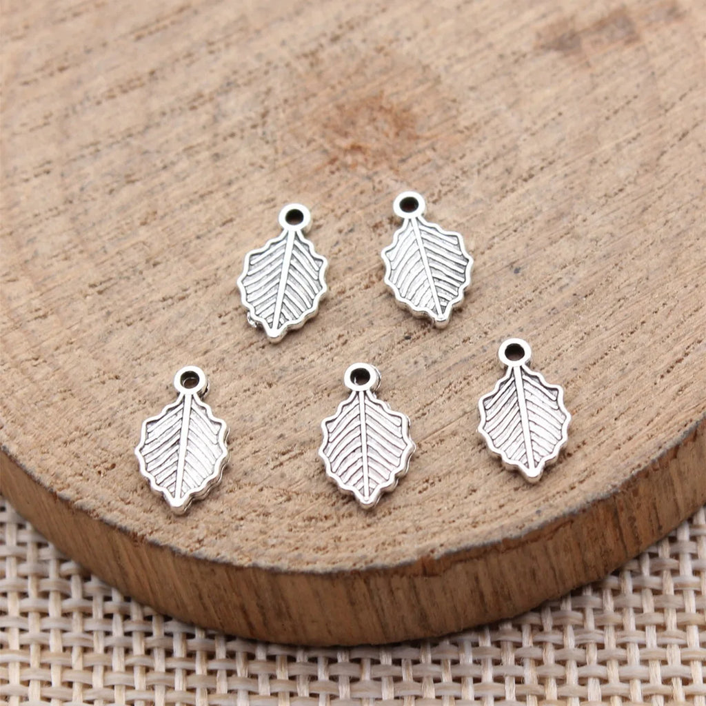 10x6.1mm 0.22g Multicolor Zinc Alloy Leaf Charm Pendant for DIY Necklace Bracelet Jewelry Making