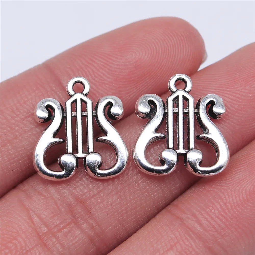 17x16mm 1.9g Multicolor Zinc Alloy Musical Instrument Charm Pendant for DIY Music Theme Jewelry