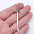 70mm 2.6g Antique Silver Zinc Alloy Sword Spear Weapon Charm Pendant for Cosplay Jewelry Making