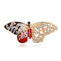Elegant Enamel Butterfly Brooch With Rhinestone Alloy Wings, Women's Lapel Pin Corsage Suit Accessory Gift