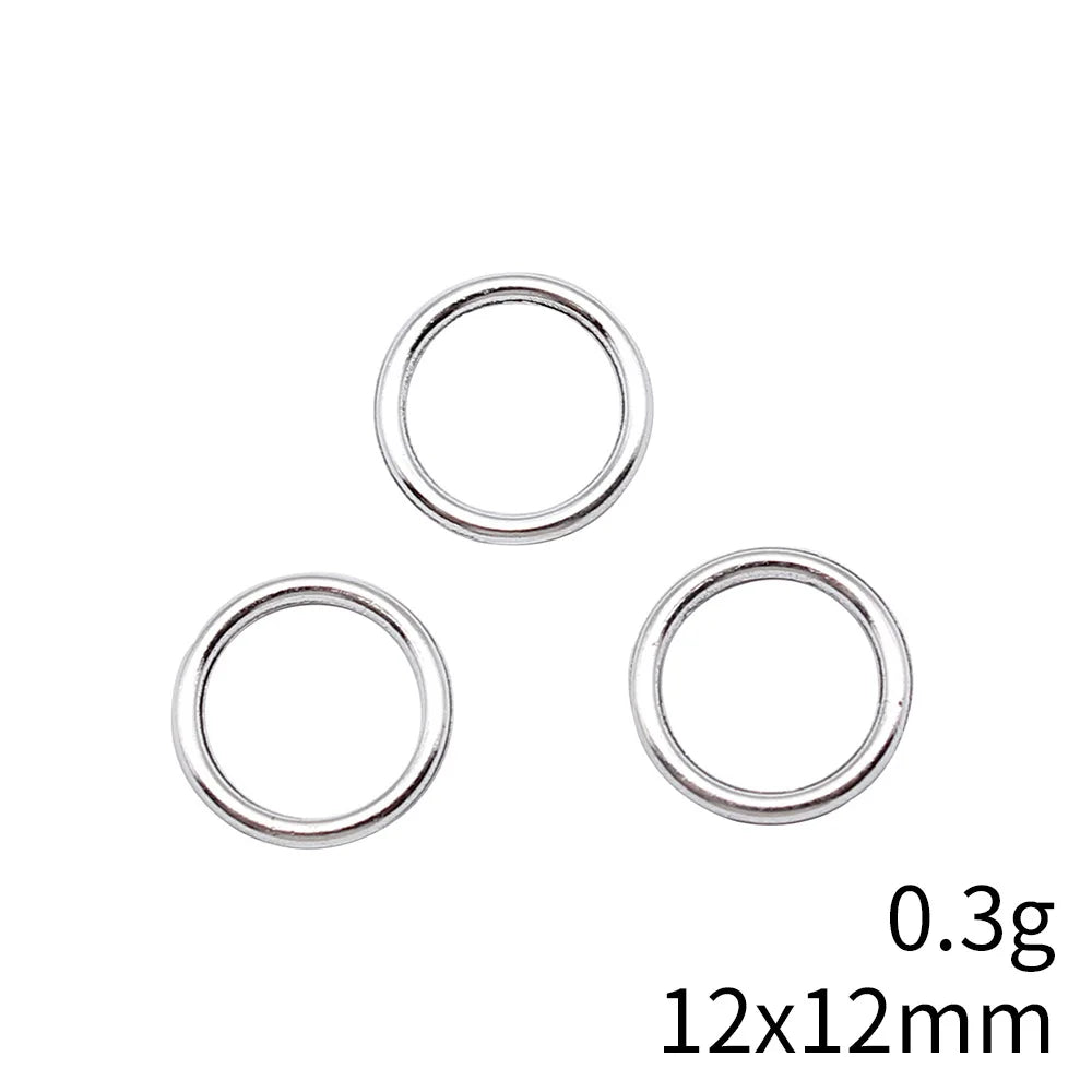 12x12mm 0.3g Multicolor Zinc Alloy Round Circle Ring Charm Pendant for DIY Bracelet Necklace Making