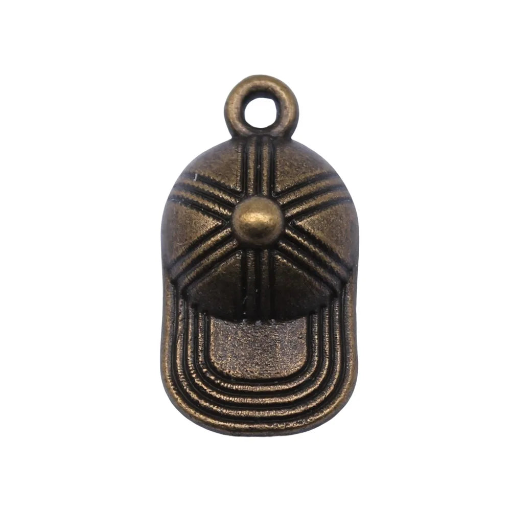 20x10mm 1.1g Multicolor Zinc Alloy Baseball Cap Charm Pendant for Sports Theme DIY Jewelry Making
