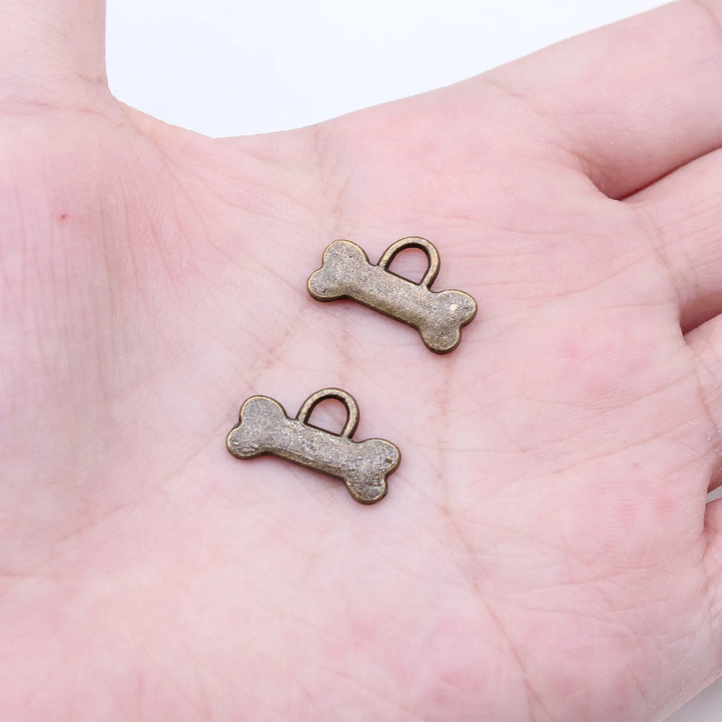 10x16mm 0.93g Antique Bronze Zinc Alloy Bone Charm Pendant for DIY Pet Theme Necklace Bracelet Making