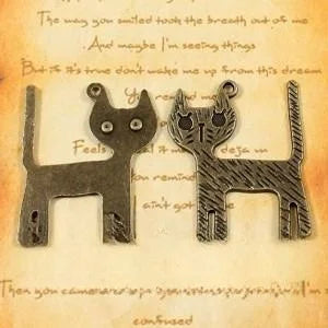 33x26MM Antique Silver Zinc Alloy Cat Charm Pendant for DIY Necklace Bracelet Jewelry Making