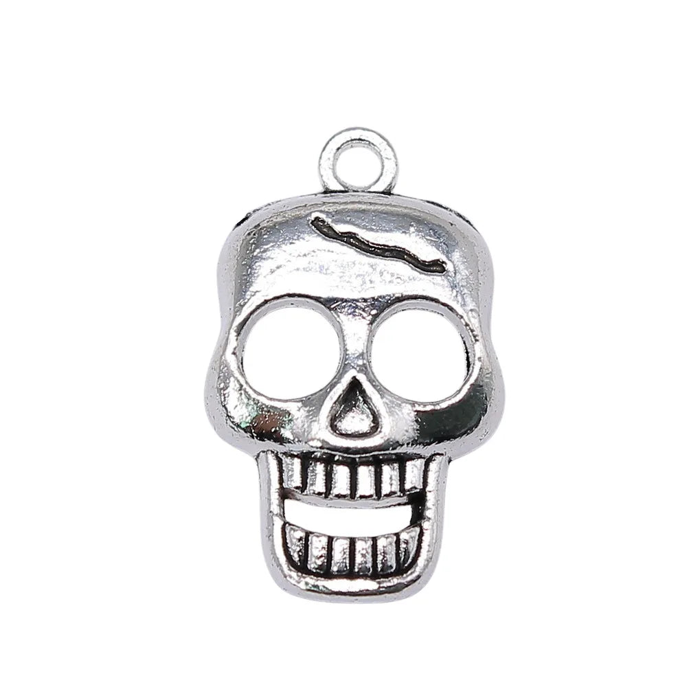 23x12mm 2.3g Multicolor Zinc Alloy Skull Charm Pendant for DIY Jewelry Making and Accessories