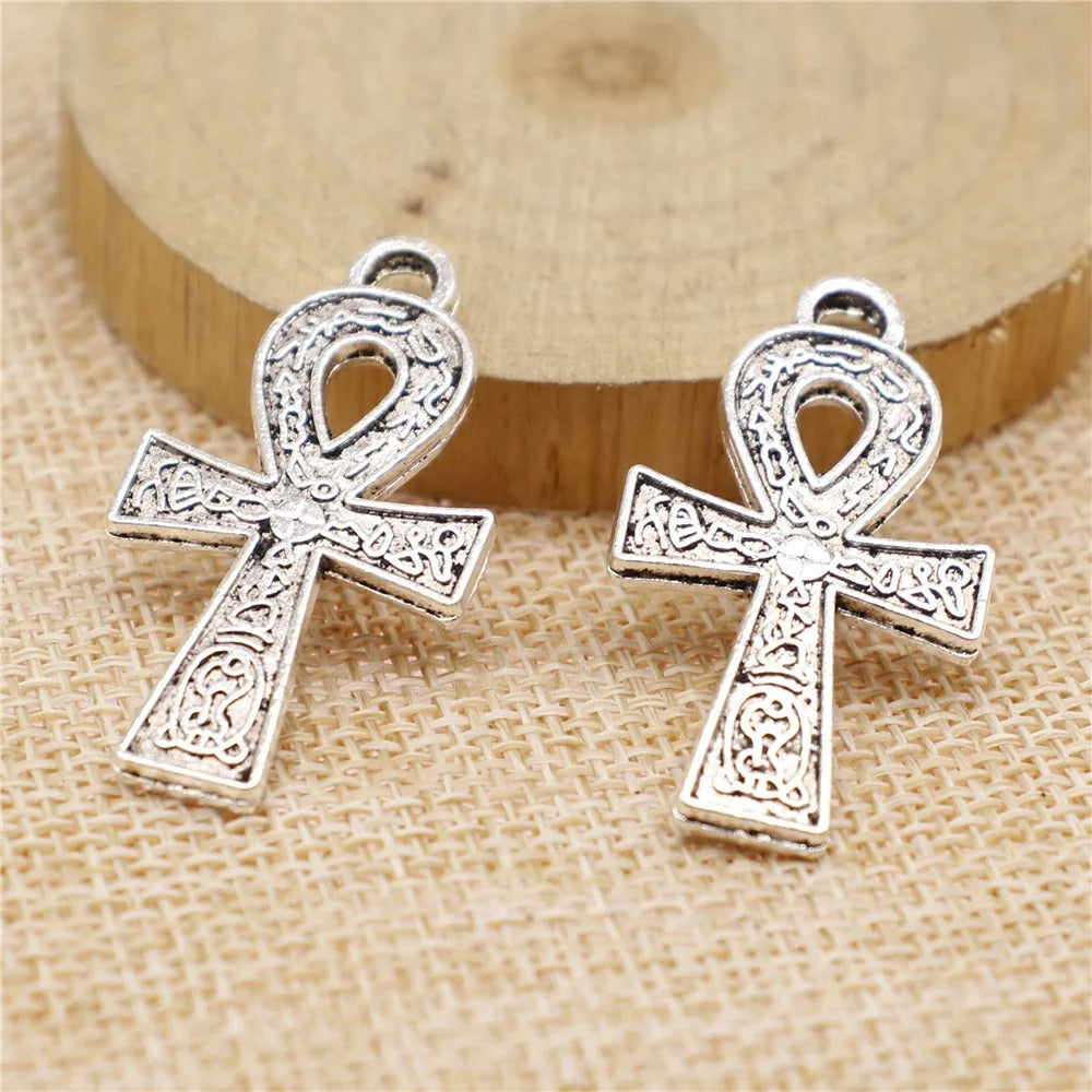 38x21mm 3.5g Multi-Color Zinc Alloy Cross Charm Pendant for DIY Necklace Bracelet Jewelry Making