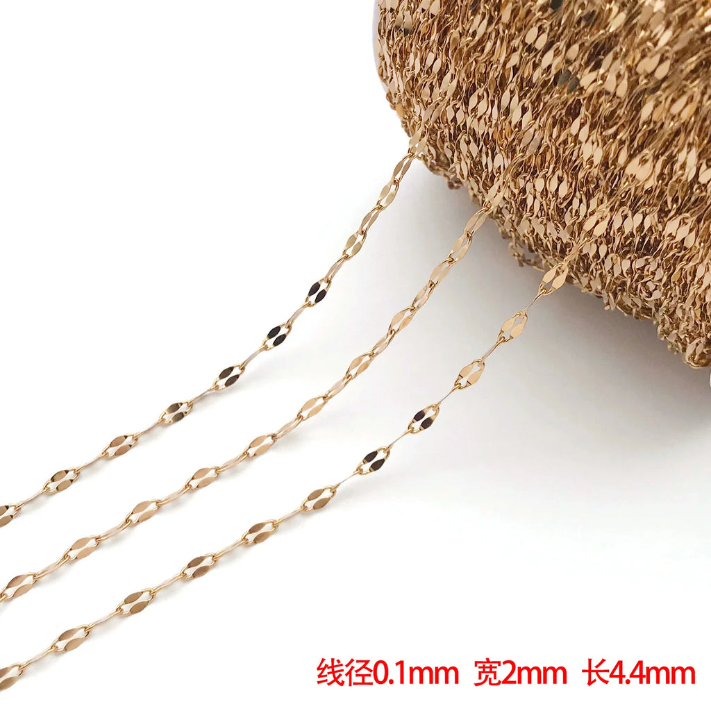 Vacuum Plated Stainless Steel Lip Link Chain for Bracelet and Necklace Jewelry Making