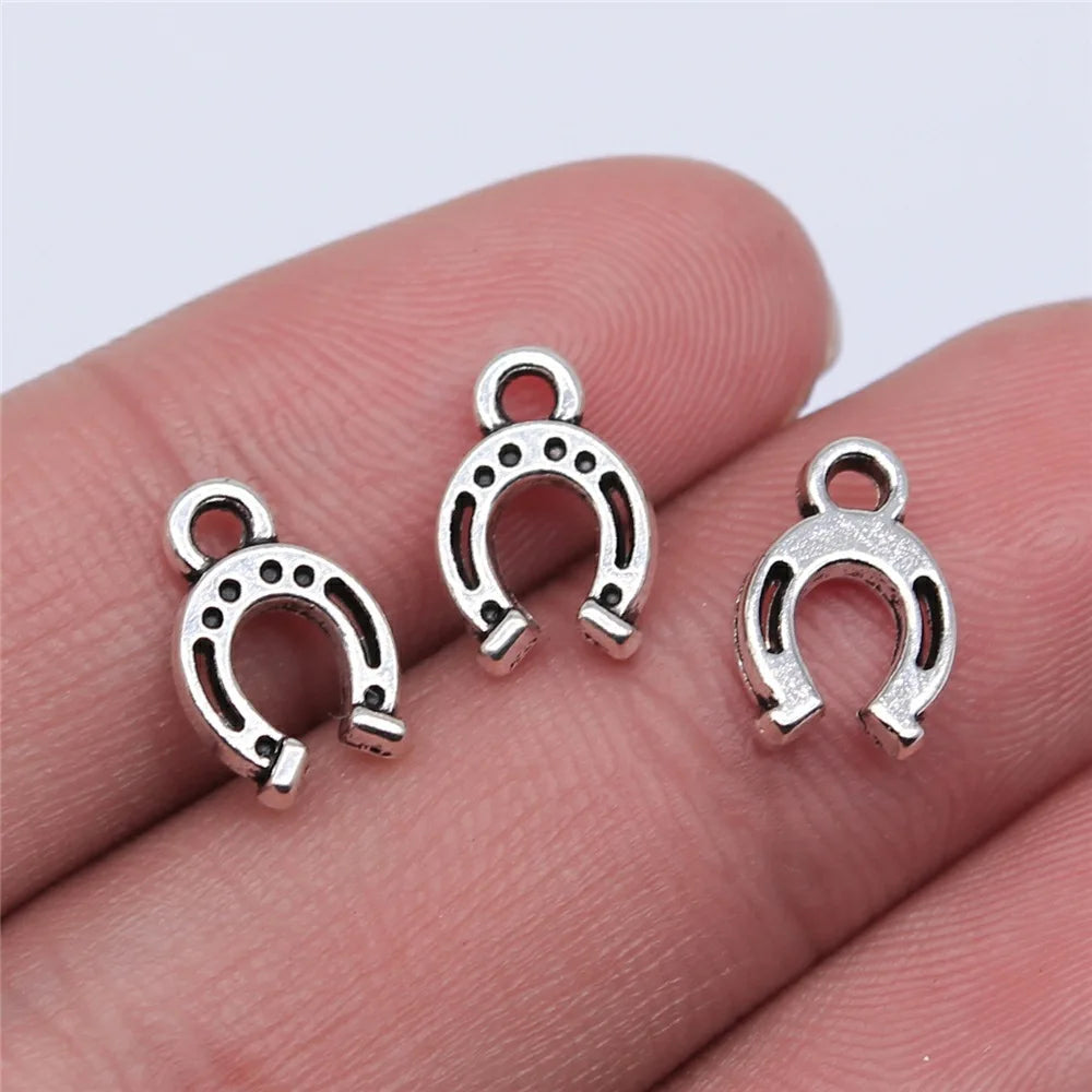 12x8mm 0.5g Multicolor Zinc Alloy Horseshoe Charm Pendant for DIY Necklace Bracelet Jewelry Making