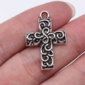 28x19mm 2.6g Antique Silver Zinc Alloy Cross Charm Pendant for DIY Necklace Bracelet Jewelry Making