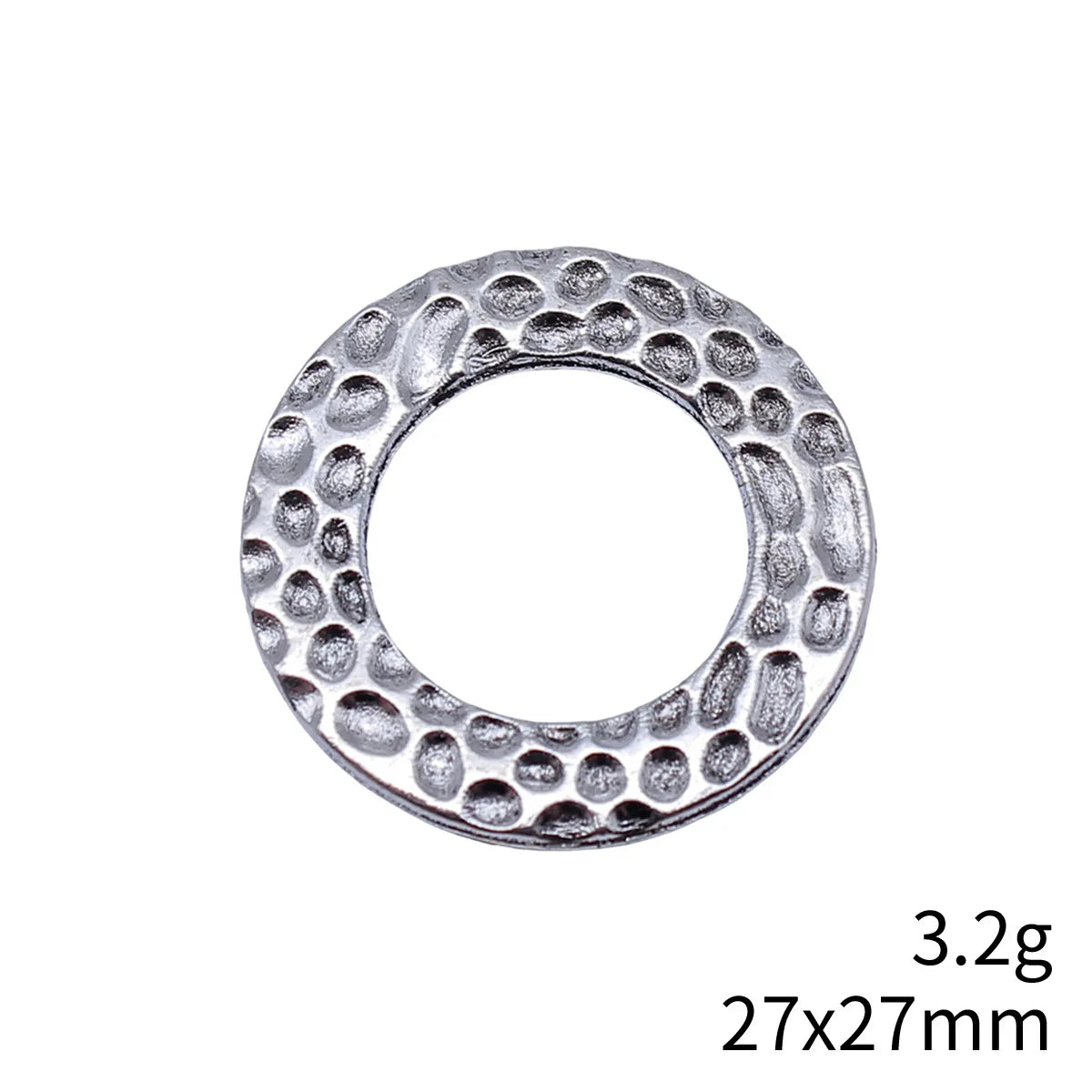 27x27mm 3.2g Multi Color Zinc Alloy Hammered Round Ring Connector Charm for DIY Jewelry Making