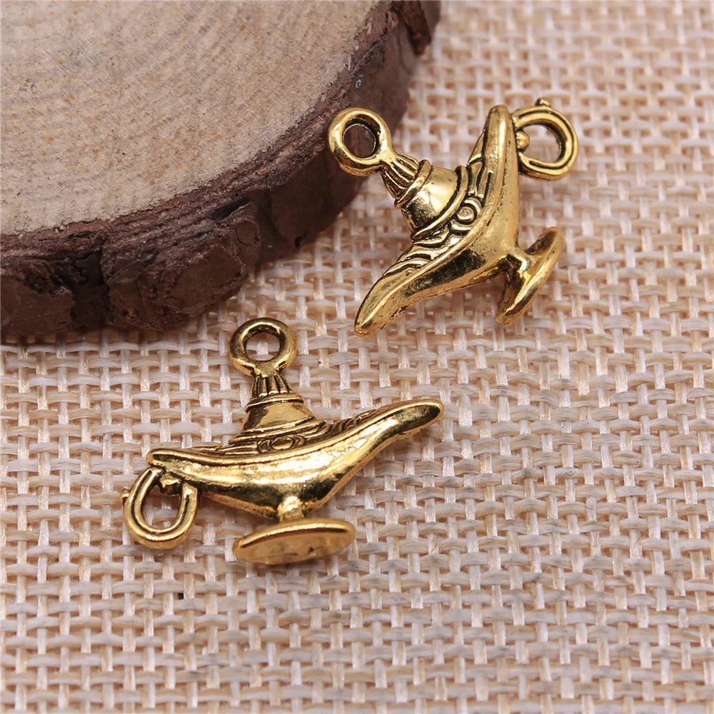 22x18mm 1.9g Multicolor Zinc Alloy Aladdin Lamp Charm Pendant for DIY Necklace Bracelet Jewelry